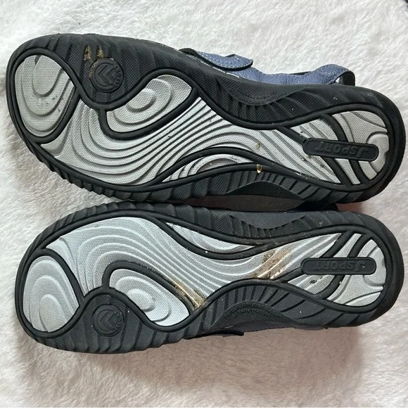 JSport by Jambu Blue Gray Sandals with Petal Design Adjustable Velcro Strap Sz 9 - Picture 9 of 11